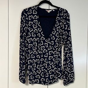 Boden crossover style top with blouson sleeves